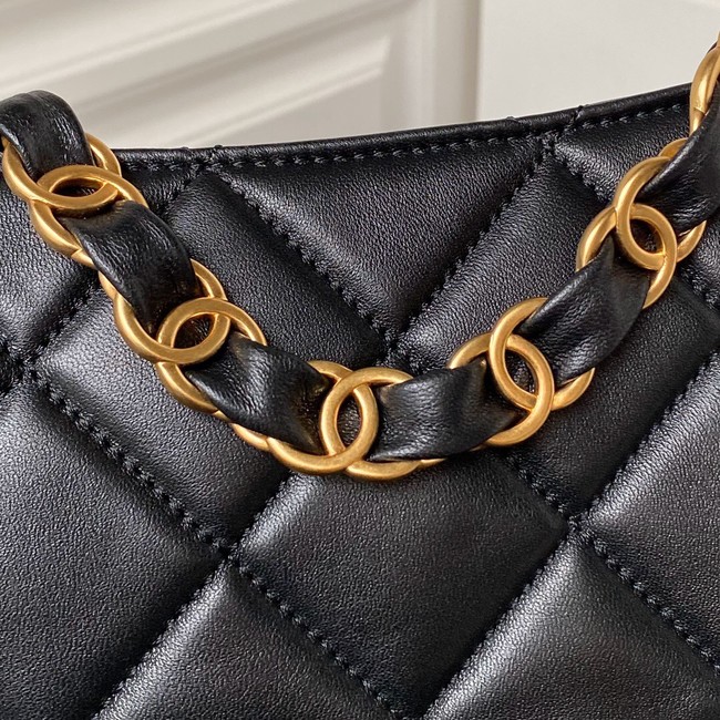 Chanel Shoulder Bag Lambskin & Gold-Tone Metal AS4777 black