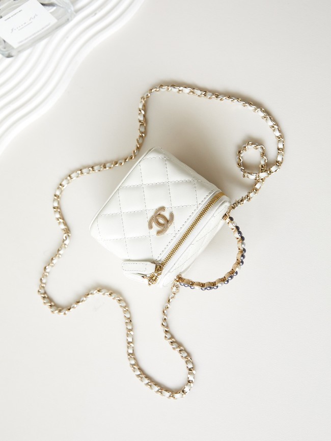 CHANEL NANO CLUTCH WITH CHAIN AS3965 WHITE