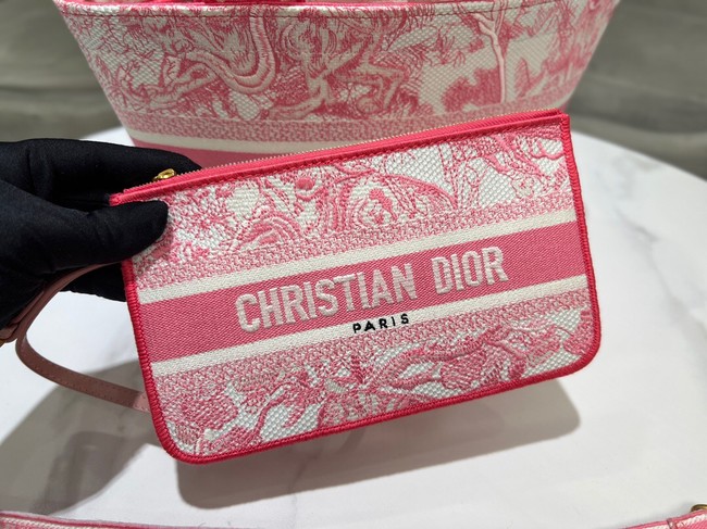 Dior HAT BASKET BAG Natural Multicolor Albero della Vita Embroider M1328CES rosr