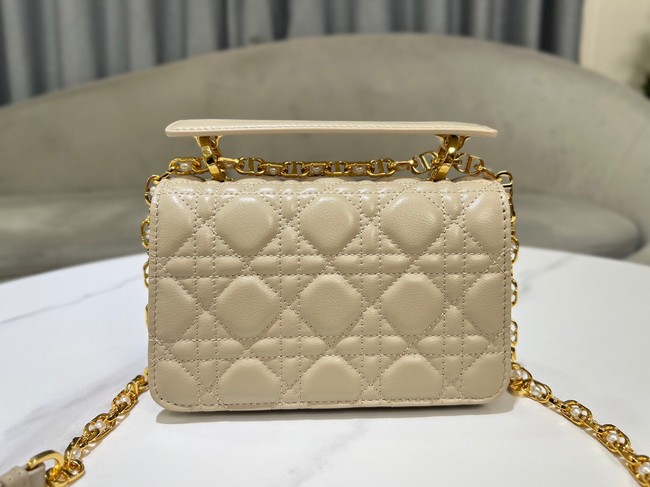 Mini Dior Jolie Top Handle Bag Cannage Calfskin M9272U Powder Beige