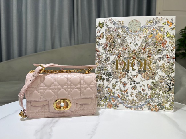 Small Dior Jolie Top Handle Bag Cannage Calfskin M9271U Powder Pink