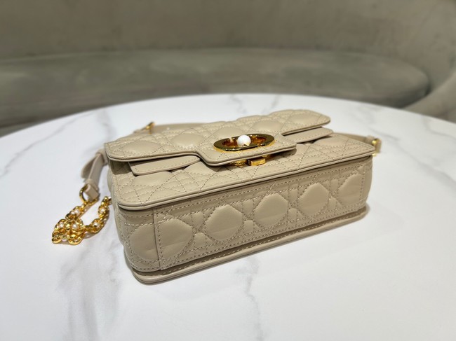 Small Dior Jolie Top Handle Bag Cannage Calfskin M9271U Powder Beige