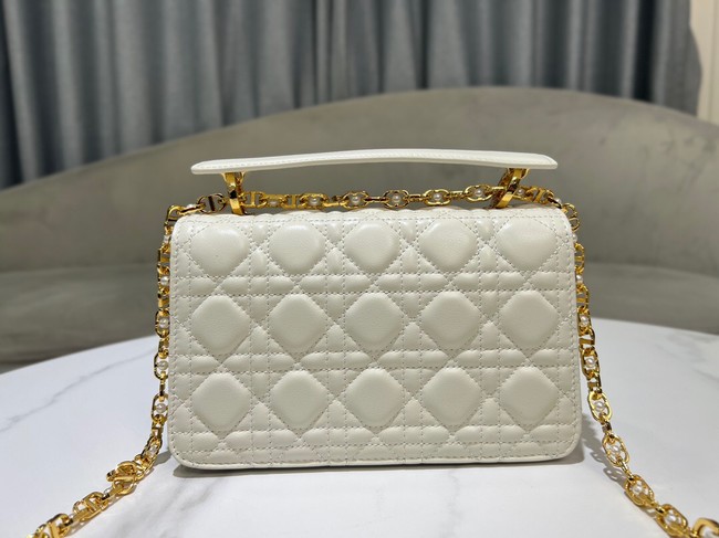 Small Dior Jolie Top Handle Bag Latte Cannage Calfskin M9271U