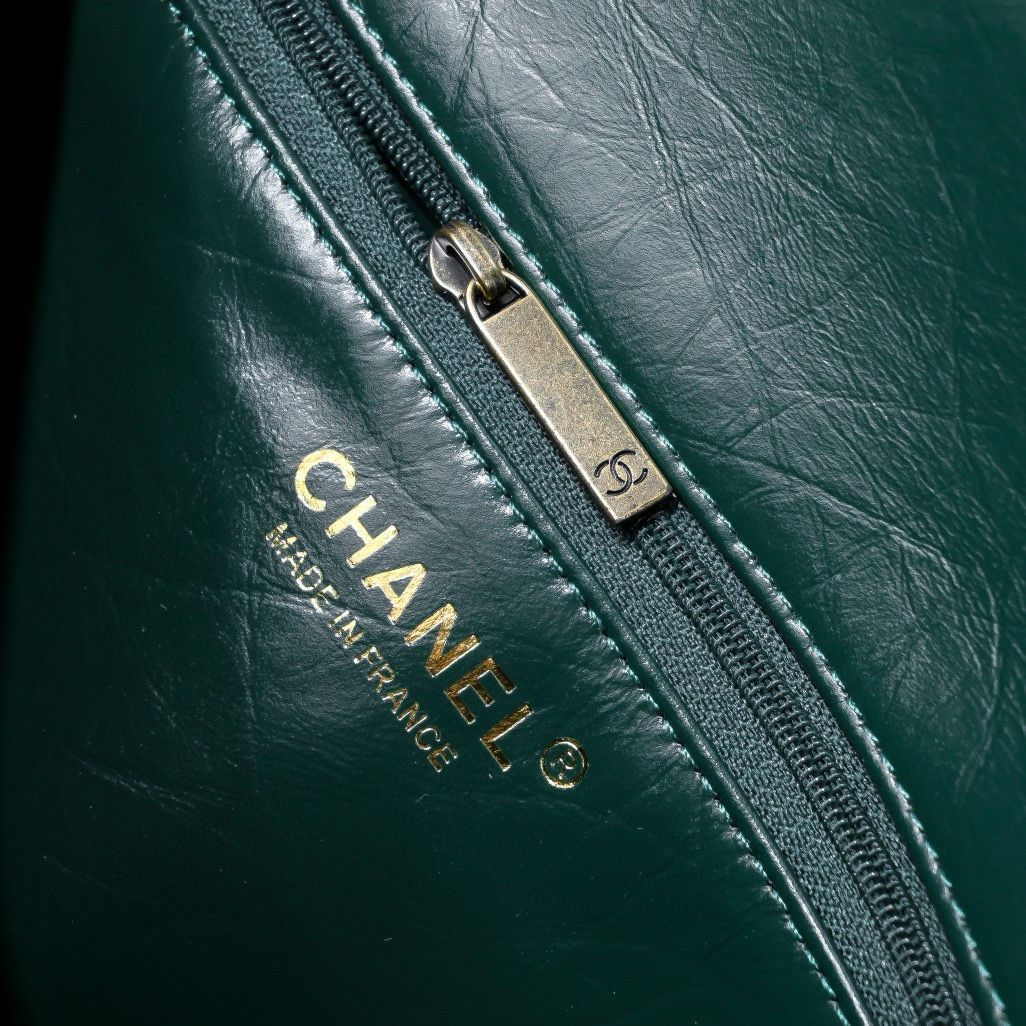 Chanel 2.55 Series Flap Bag Original Sheepskin Leather 92674 Dark Green Bronze-Tone
