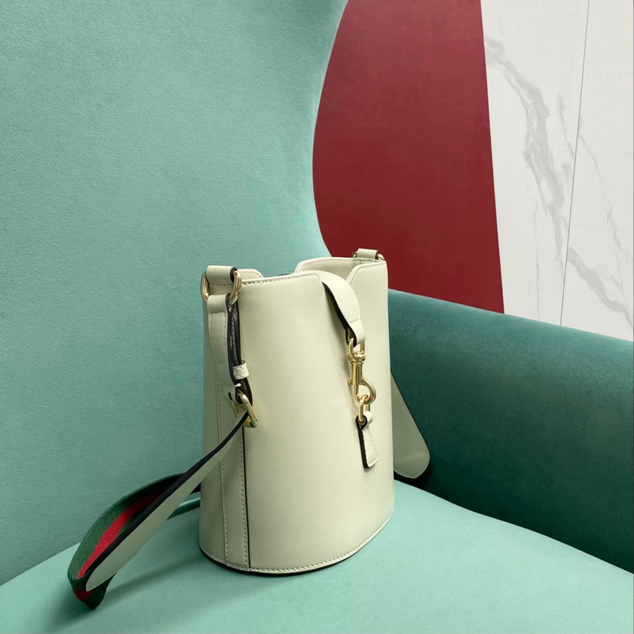 GUCCI MINI BUCKET SHOULDER BAG 782908 Ivory