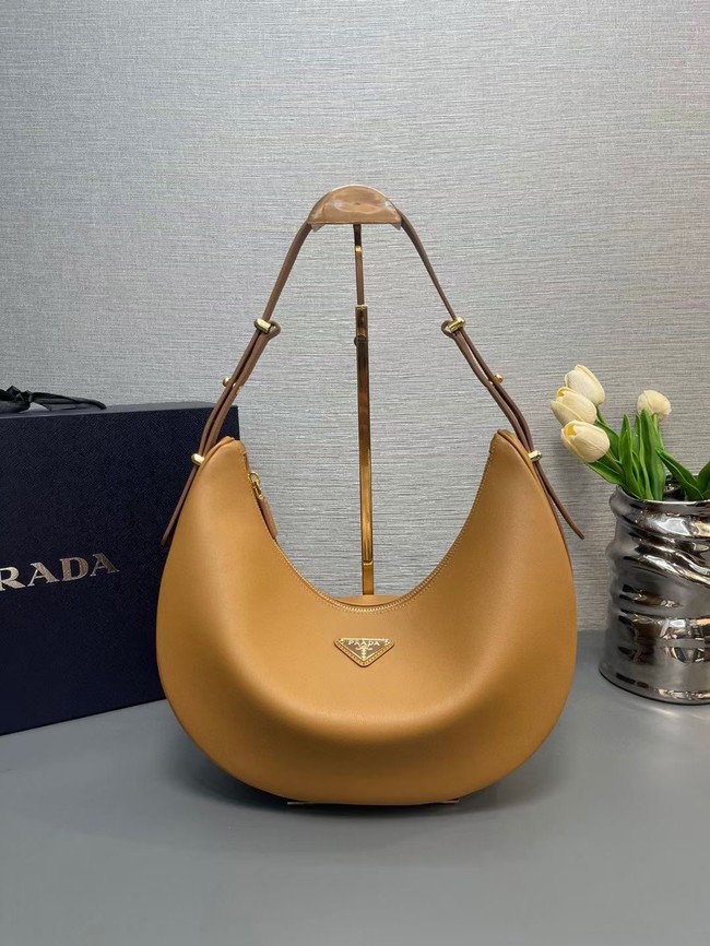 Prada Large leather shoulder bag 1BC212 Caramel