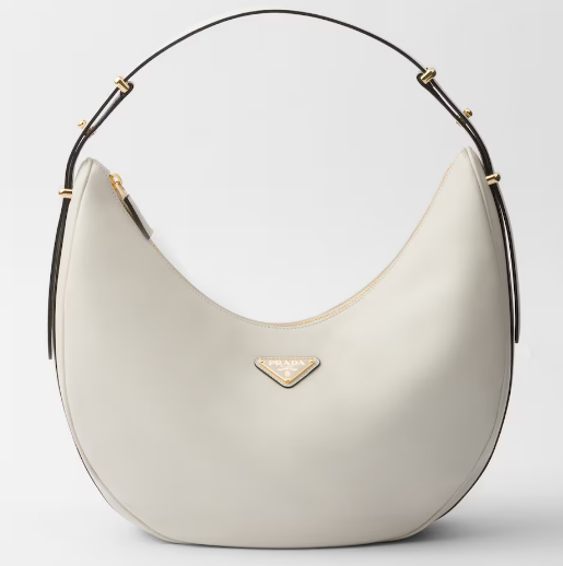 Prada Large leather shoulder bag 1BC212 white