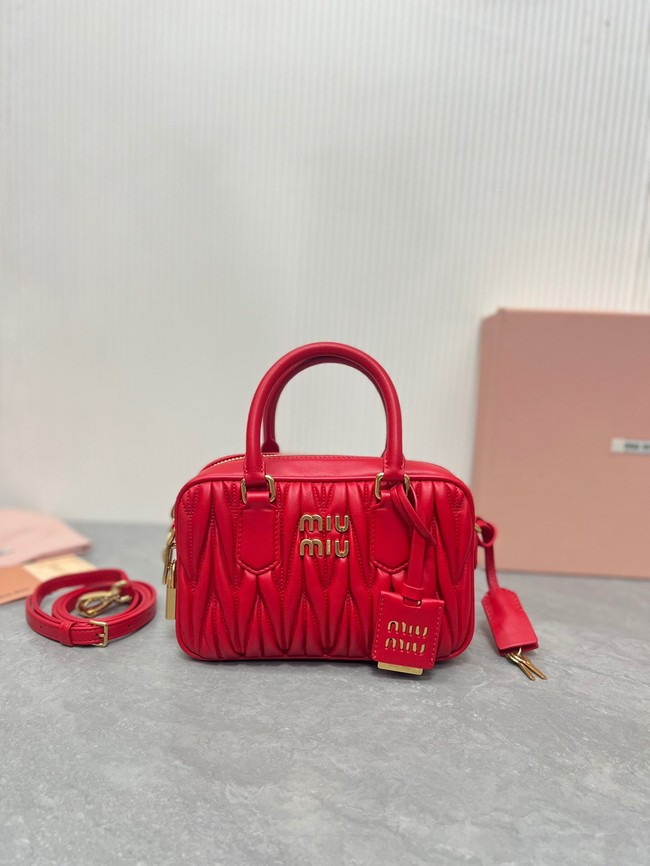 MIU MIU Original Leather Top Handle Bag 5BB123 red