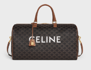 CELINE LARGE VOYAGE BAG IN TRIOMPHE CANVAS WITH CELINE PRINT 191472 TAN