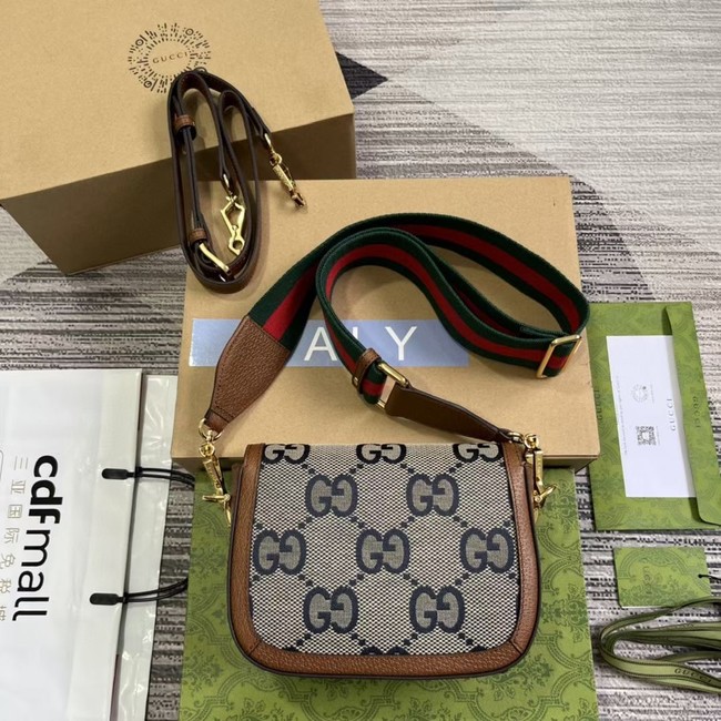 Gucci Horsebit 1955 GG mini bag 658574 blue&brown