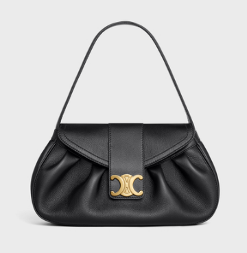 CELINE MEDIUM POLLY BAG IN SUPPLE CALFSKIN 115633 BLACK