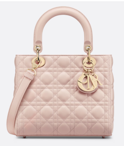 Medium Lady Dior Bag Cannage Lambskin M0565ON Powder Pink