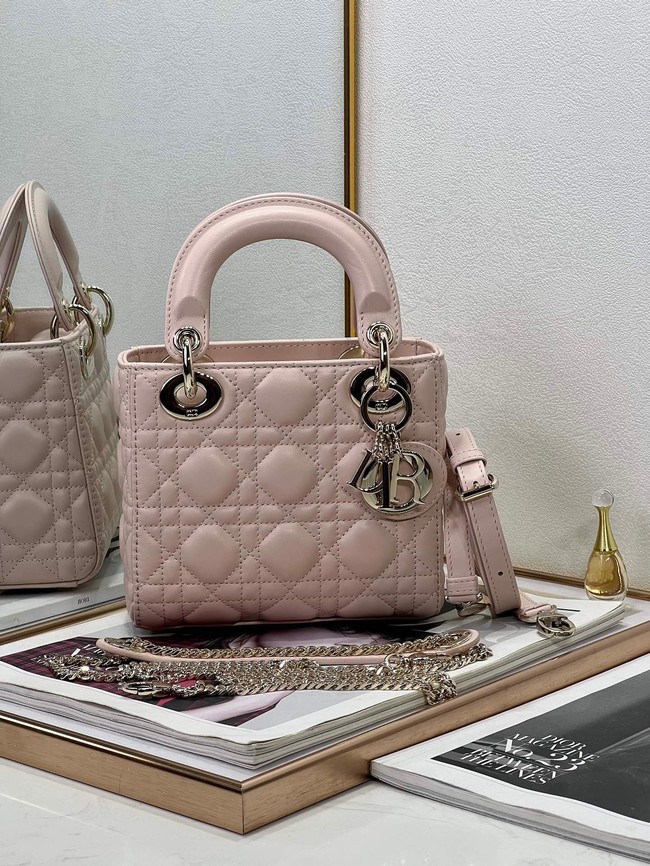 Mini Lady Dior Bag Cannage Lambskin M0505ONG Antique Pink