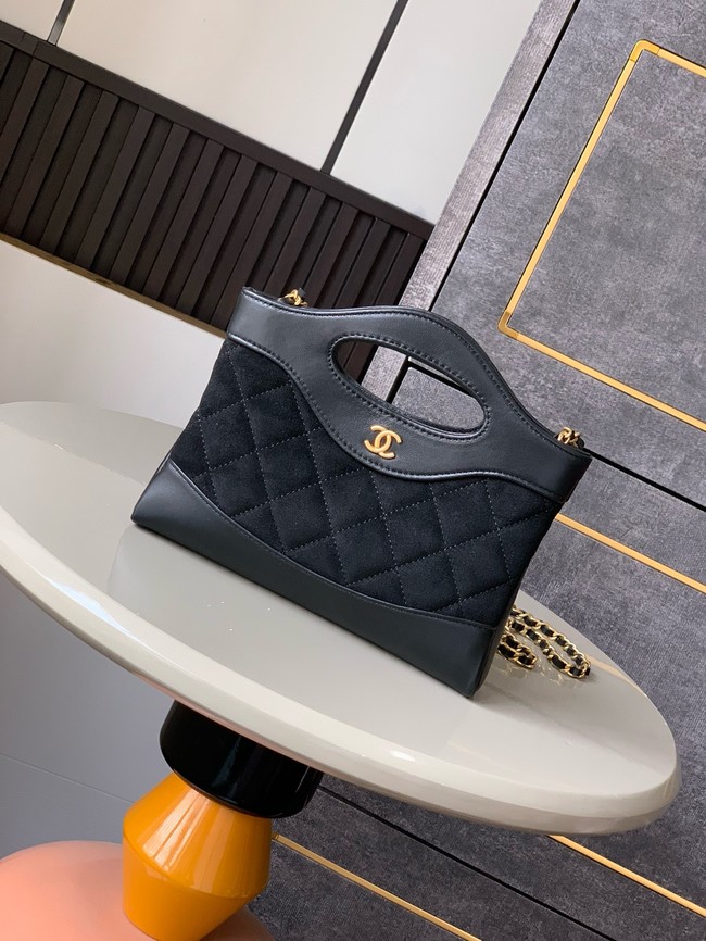 Chanel SUEDE mini 31 bag AP3656 black
