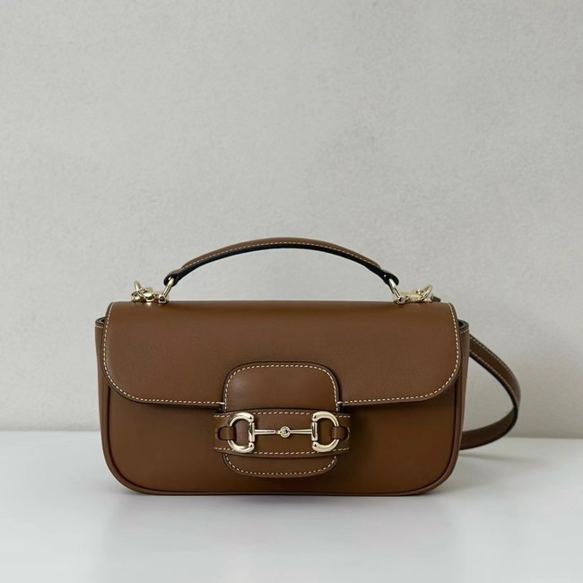 GUCCI HORSEBIT 1955 SOFT SMALL TOP HANDLE BAG 815206 brown