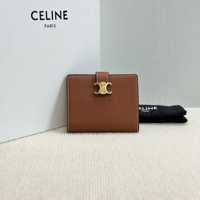 Celine MEDIUM STRAP WALLET NINO IN SUPPLE GRAINED CALFSKIN 10M912 TAN