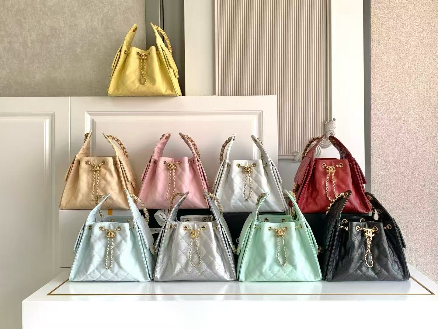 CHANEL 25 SMALL HANDBAG AS5293 Light Green