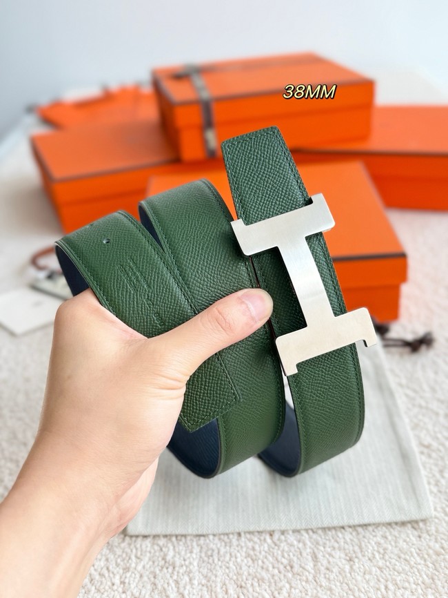 Hermes Epsom calfskin double-sided leather belt 65989