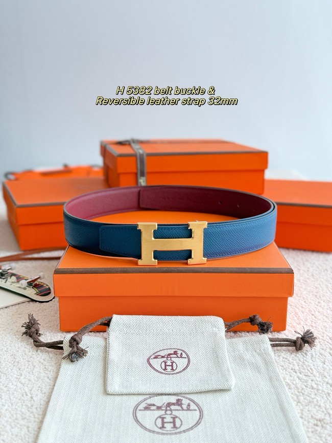 Hermes Epsom calfskin double-sided leather belt 65999