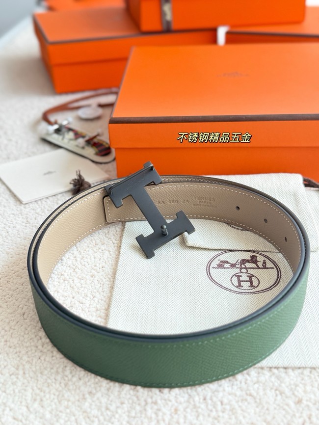 Hermes Epsom calfskin double-sided leather belt 66001