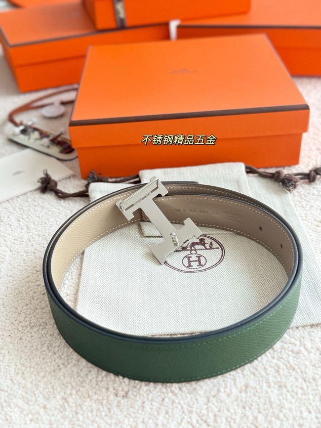 Hermes Epsom calfskin double-sided leather belt 66003