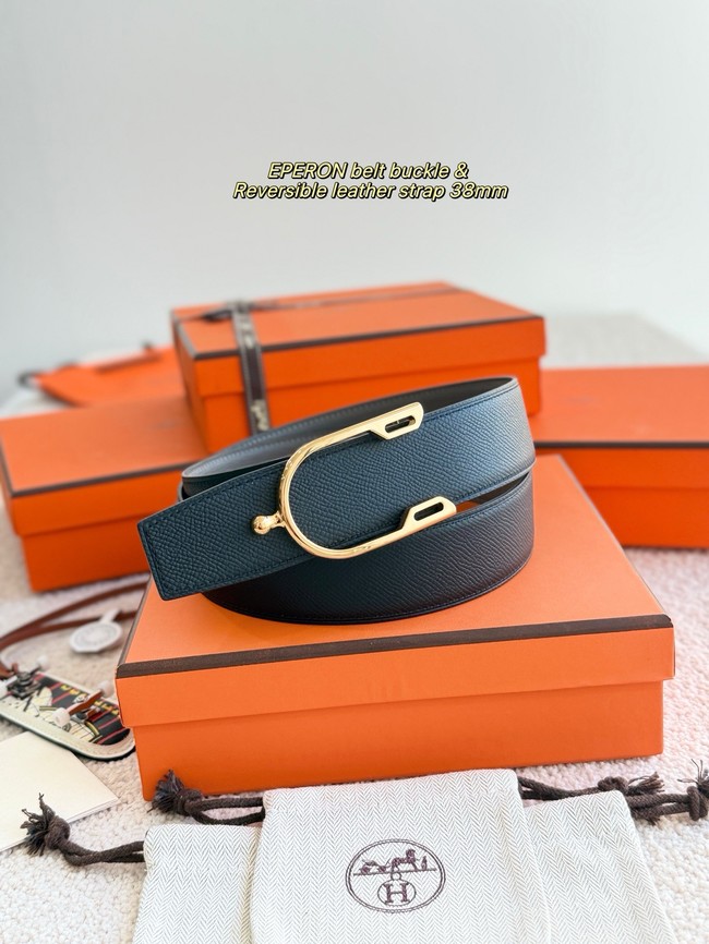 Hermes Epsom calfskin double-sided leather belt 66009
