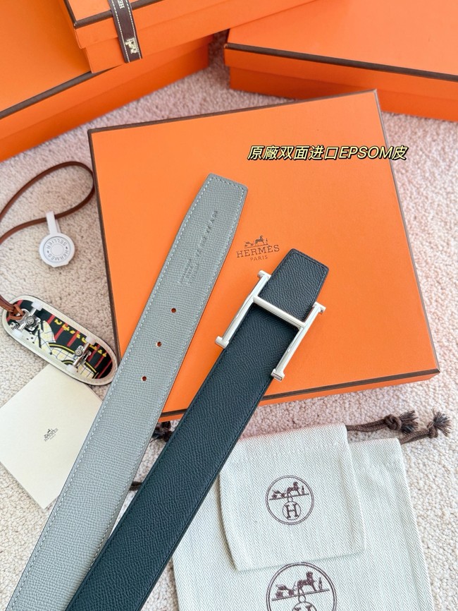 Hermes Epsom calfskin double-sided leather belt 66013