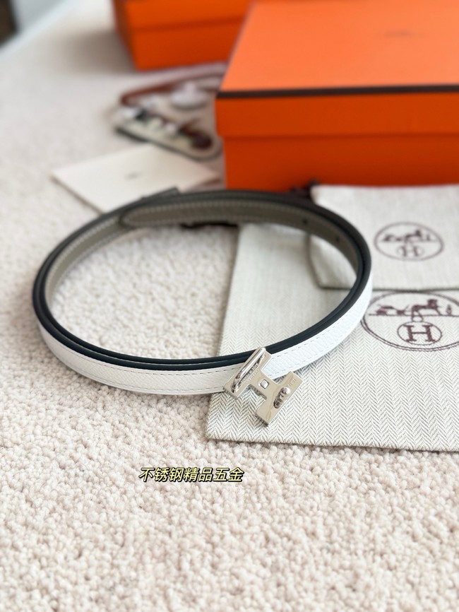 Hermes Swift & Epsom calfskin double-sided leather belt 66023