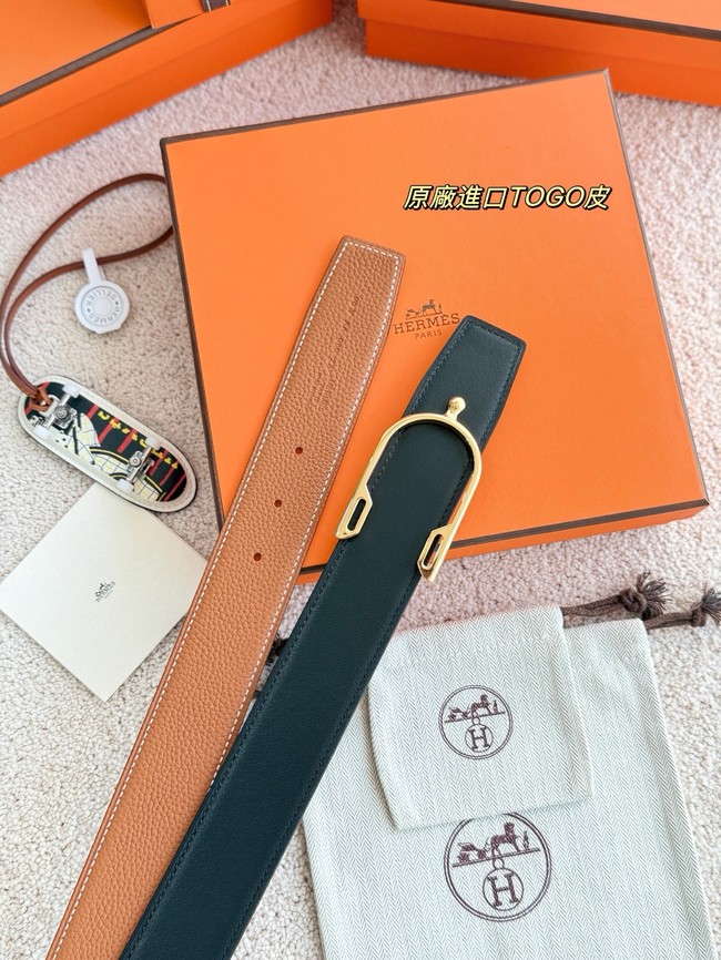 Hermes Swift calfskin double-sided leather belt 66020