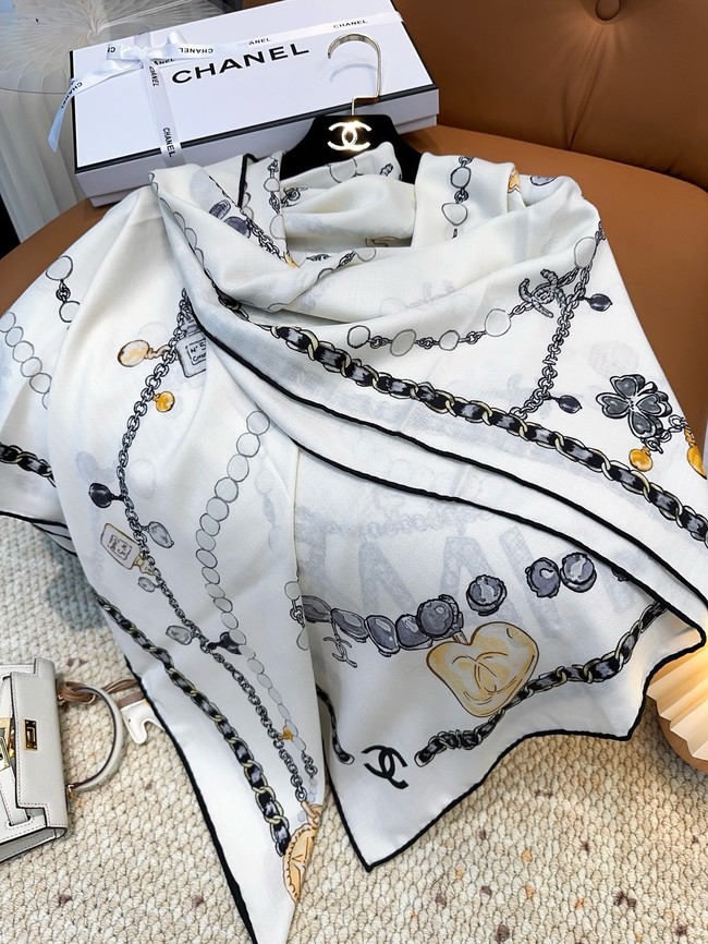 Chanel Square Scarf Silk Jacquard XT267