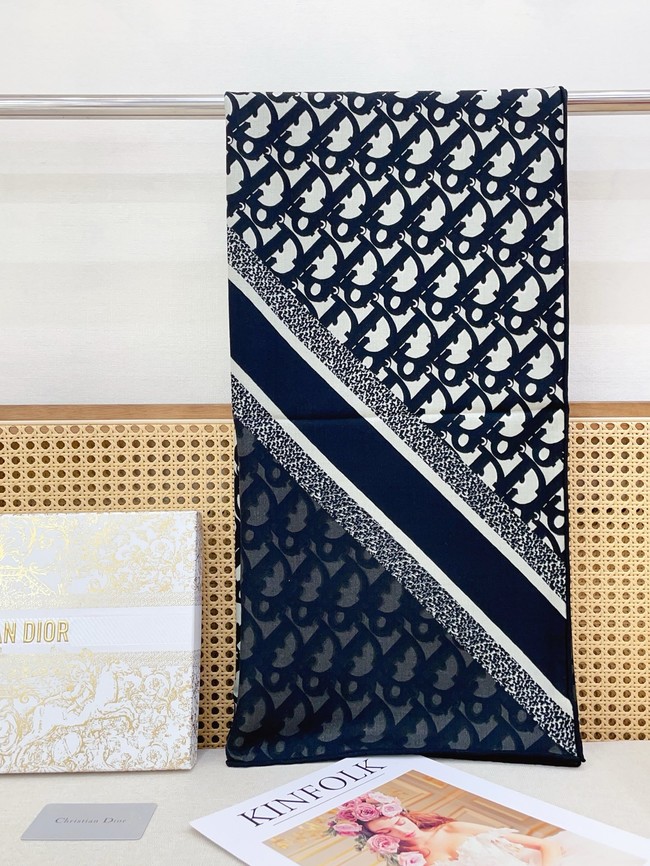 Dior Oblique Shawl Cashmere and Silk Jacquard KY083