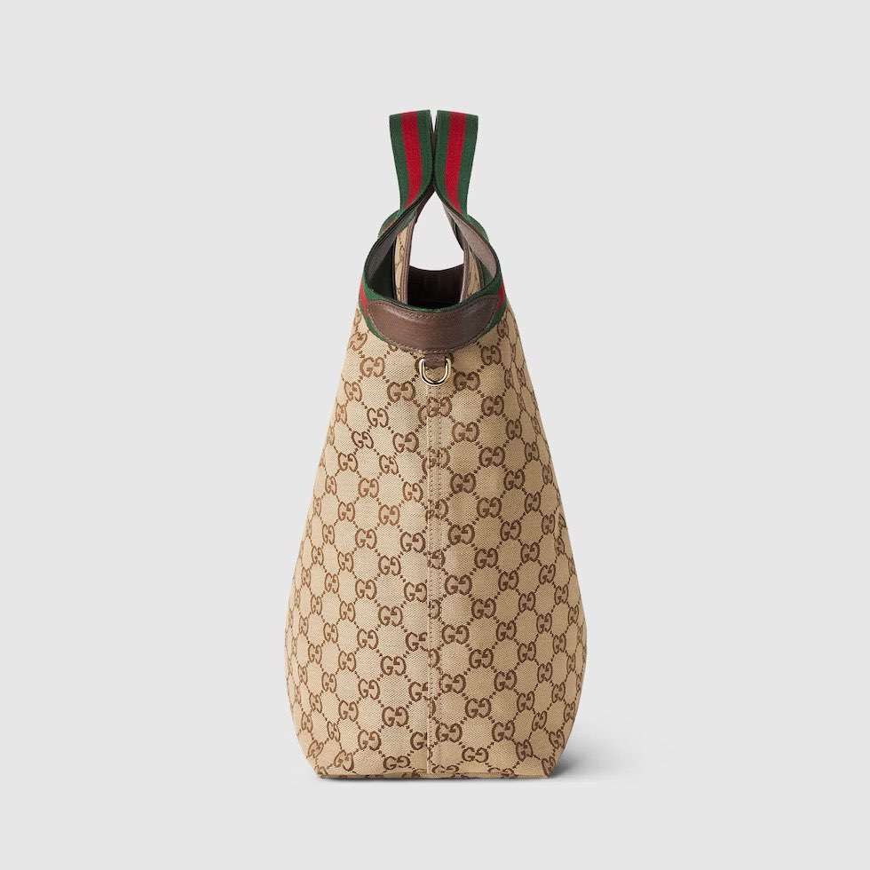Gucci Giglio Large Tote Bag Variation Beige and Brown GG Canvas 853971