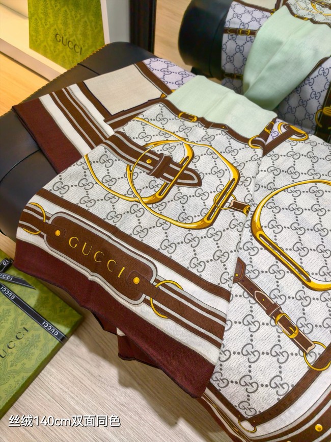 Gucci Square Scarf Silk Jacquard KY145