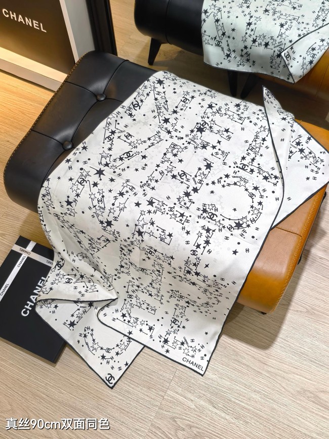 Chanel 90 Square Scarf Silk Twill KY155