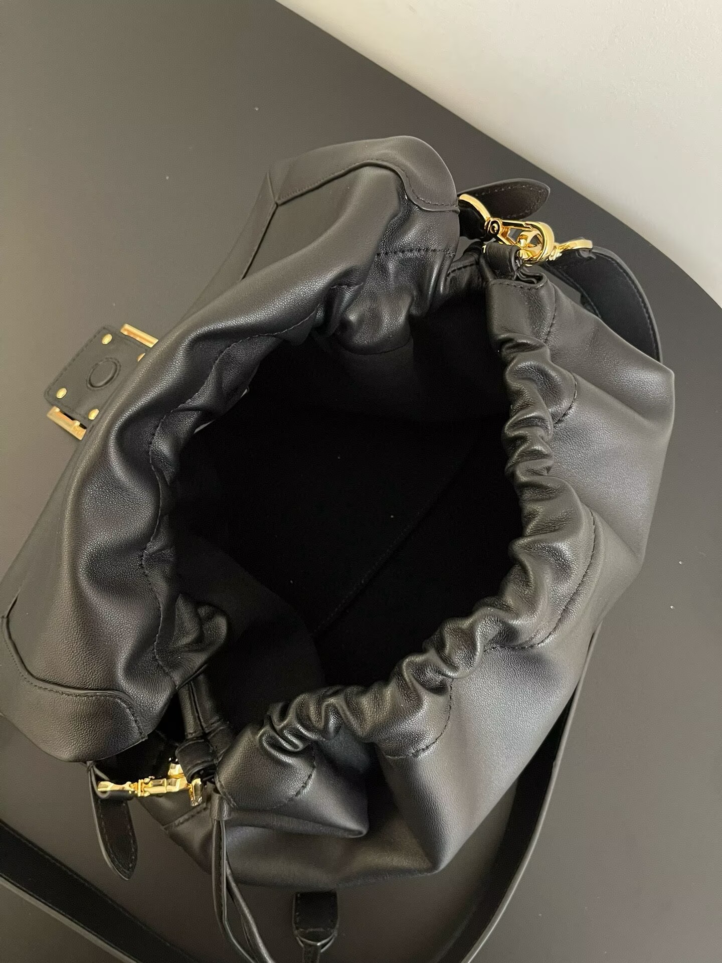 Fendi Mamma Baguette Original Leather Top Handle Bag 8832 Black