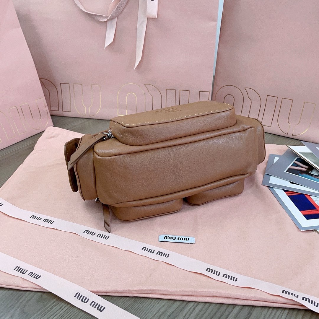 MIU MIU Original Leather Top Handle Bag 5BC146 Brown