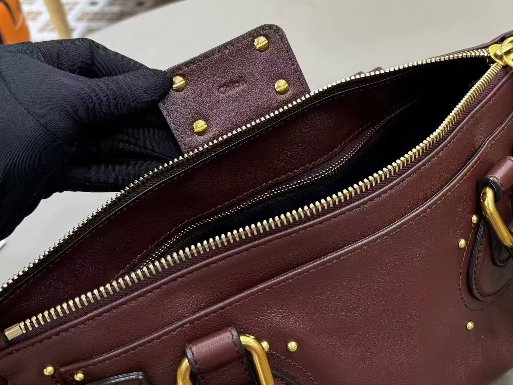 Chloe Original Leather Handle Bag C63202 Coffee Brown