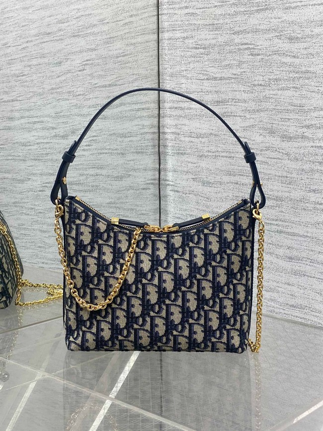30 Montaigne Diorling Mini Bag with Chain Dior Oblique Jacquard S4309U Blue
