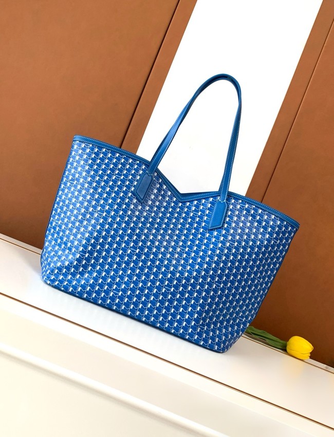 Goyard Calfskin Leather Tote Bag GM 3365 blue