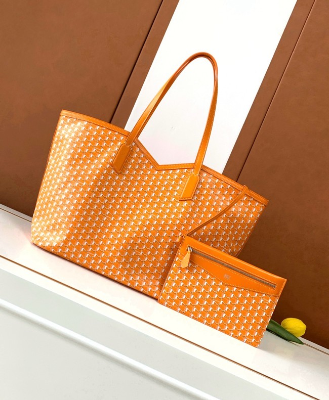 Goyard Calfskin Leather Tote Bag GM 3365 orange