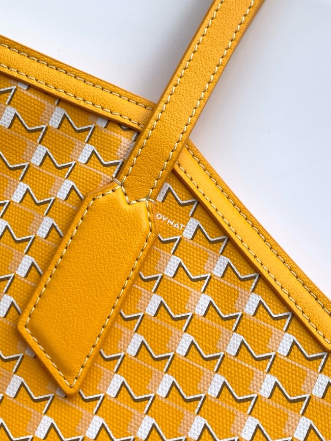 Goyard Calfskin Leather Tote Bag MM M8002 yellow