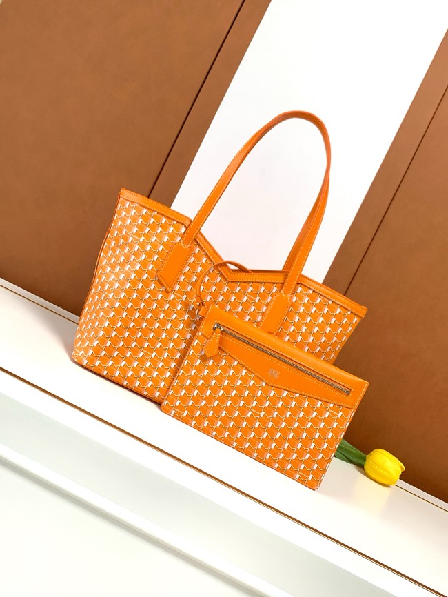 Goyard Calfskin Leather Tote Bag PM M8003 orange
