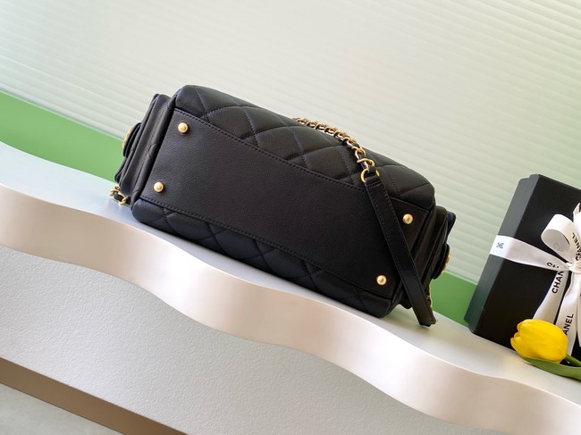 CHANEL Small Bowling Bag  Grained Calfskin AS5791 black