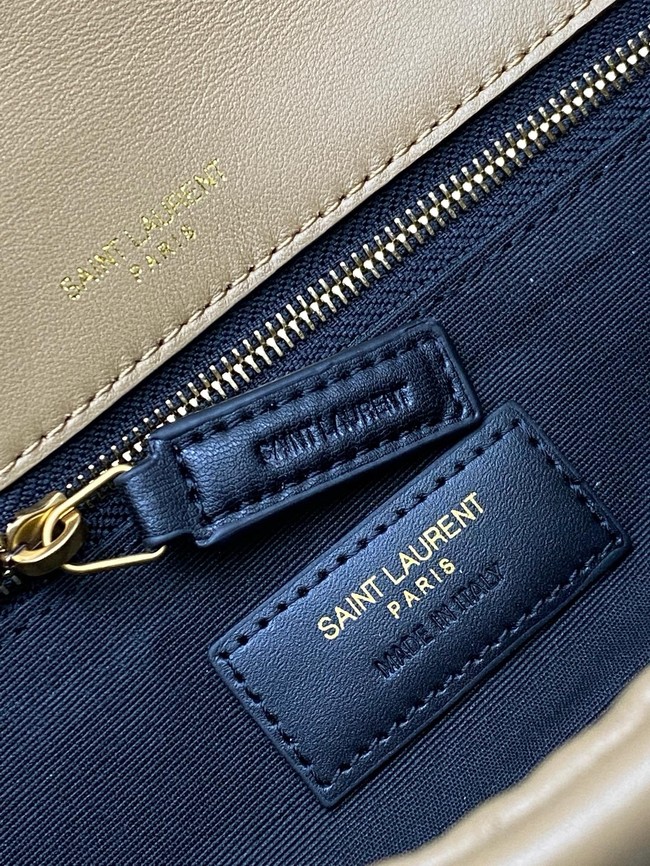 Saint Laurent CALYPSO small in plunged lambskin 734153 CARAMEL COGNAC