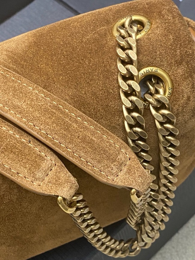 Saint Laurent CALYPSO small in plunged suede 734153 brown