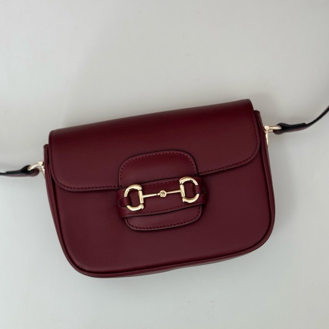 Gucci small shoulder bag leather 815205 Rosso Ancora red