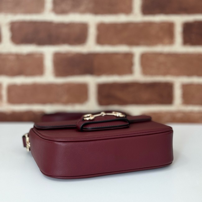 Gucci small shoulder bag leather 815205 Rosso Ancora red