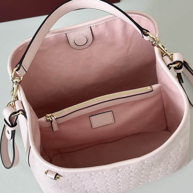 GUCCI GG Emblem medium bucket bag 815103 pink
