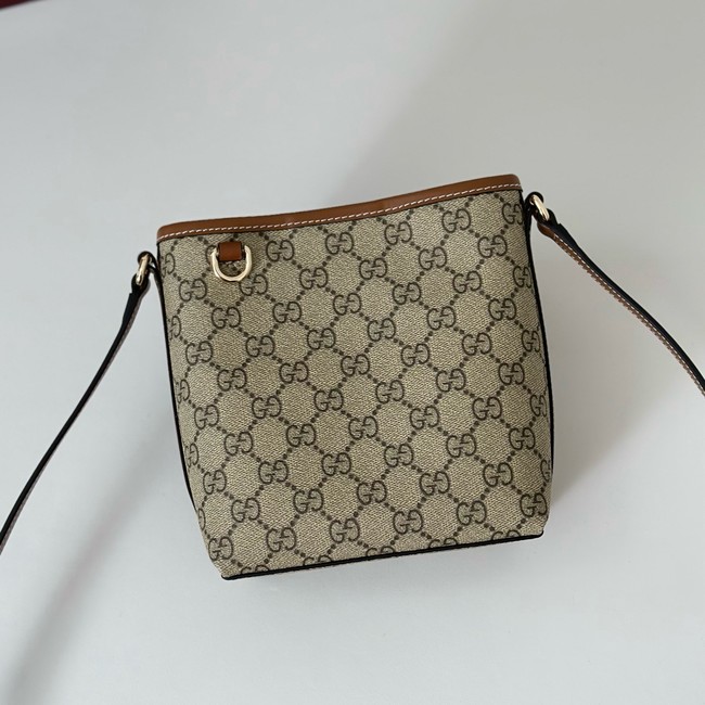 Gucci GG Emblem nano bucket bag GG canvas 847090 brown