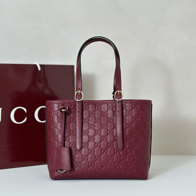Gucci GG Emblem medium tote bag 847456 Rosso Ancora red